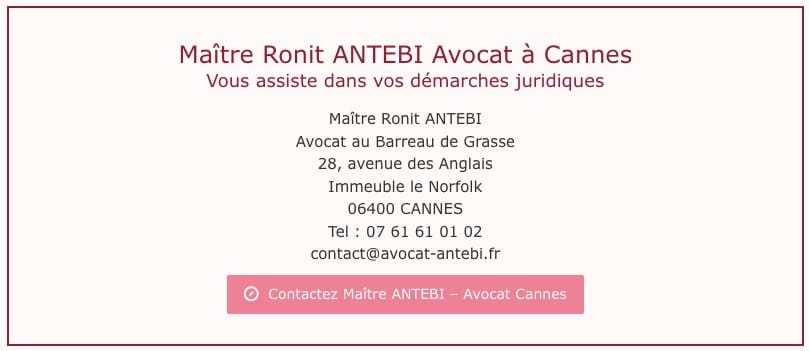 Maître Ronit Antebi - Avocat à Cannes